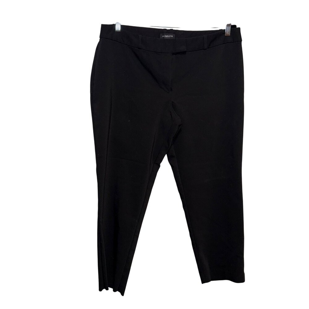 Liz Claiborne Career Black Emma Classic Pants Size 16 Straight-Leg Womens